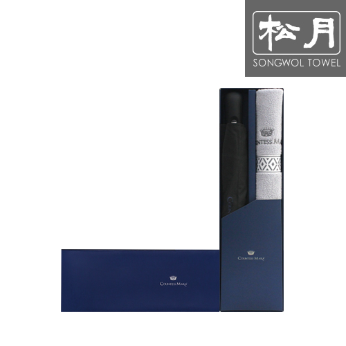 송월 CM 2단 빗살보더 우산1p+ CM맥스 타올1p