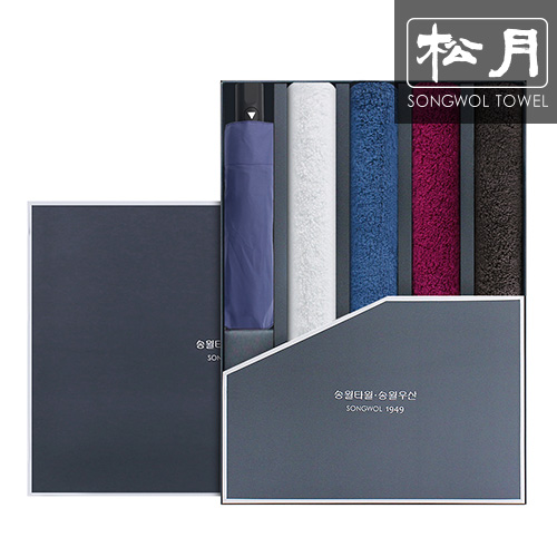 송월 SW 3단 무지반자 1P +프리미엄무지 타올 170g 4P
