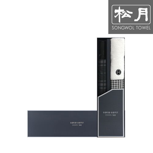 송월 SW 2단 모던체크 우산1p+호텔컬렉션 톤 타올1p