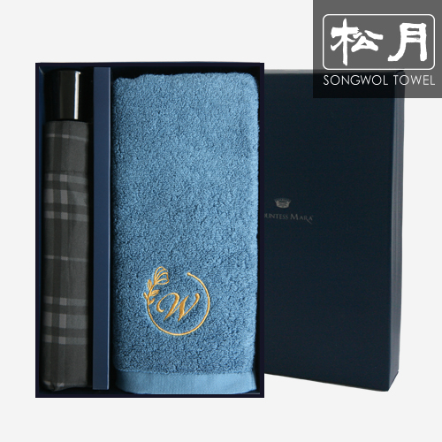 송월 SW 3단 모던체크 우산1p+울리70 타올 170g 1p