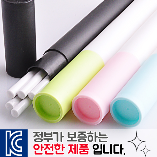 백색원형미두연필 5p [바닐라원통케이스]