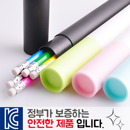육각지우개연필5p 바닐라원통세트