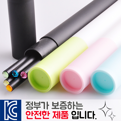 인젝션 보석연필 5p 바닐라원통케이스
