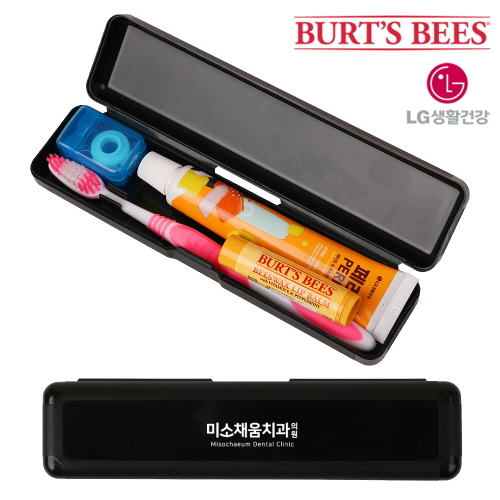 블랙 페리오 휴대용 치약 + 칫솔 + 치실 + 립밤 세트