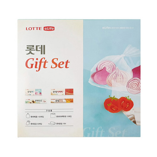 롯데 eLife 기프트세트 실속형 (팩+지퍼백+장갑+호