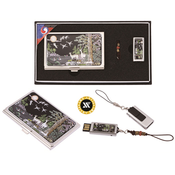 채색십장생자개명함+채색십장생자개USB(8GB~64GB)