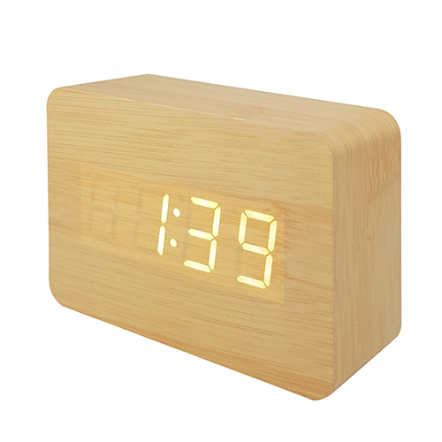 LED라운드우드탁상시계D1200