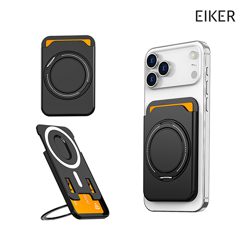 EIKER 심플 맥세이프 카드지갑 360도 회전 링스탠