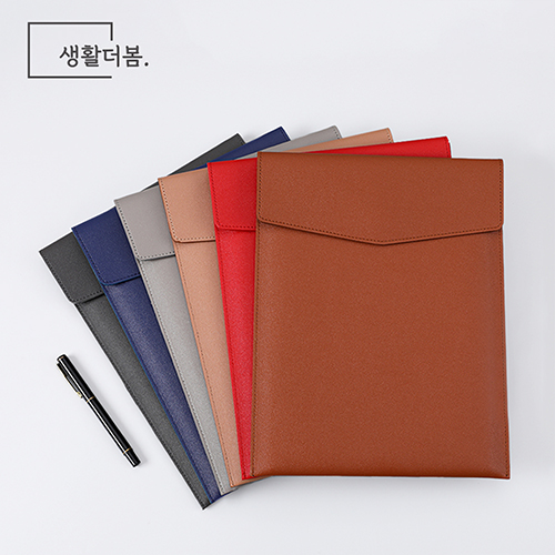 생활더봄 A4파일 세로형 태블릿 북파우치 가죽 서류가방