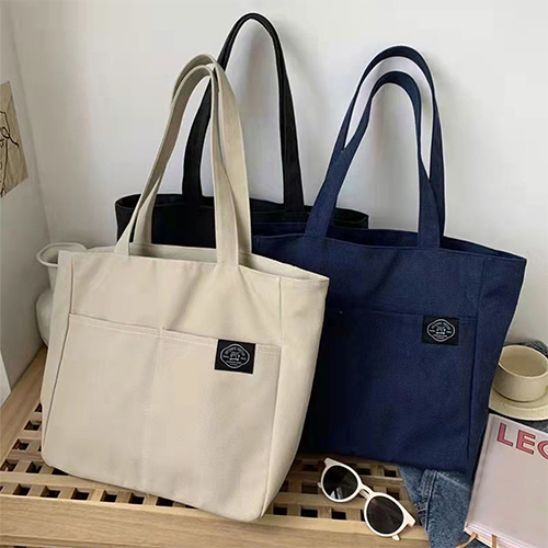 룩앳걸 더블포켓 에코백 3color