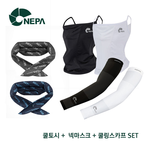 네파 NEPA 여름 자외선차단 쿨링 3종 세트 (쿨토시+쿨마스크+쿨링스카