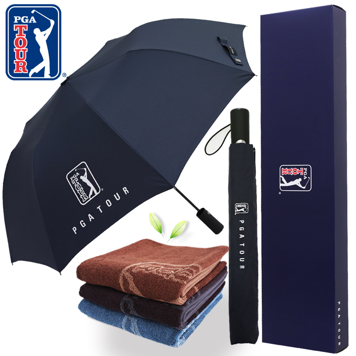 PGA 2단자동 무지+170g 죽사타올 세트