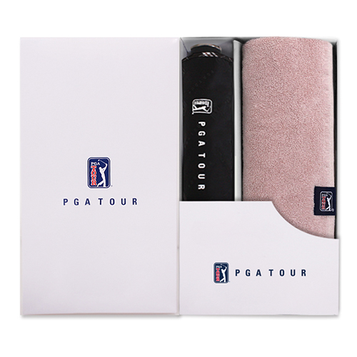 PGA 3단수동 엠보선염바이어스 우산+200g 코마사타올 세트