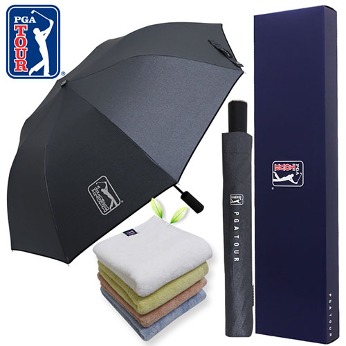 PGA 2단자동 블랙메탈+180g 모달타올 세트