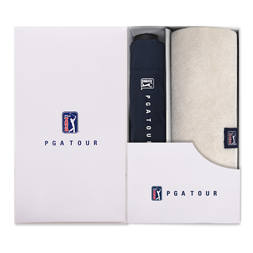 PGA 3단수동 무지 우산+200g 코마사타올 세트