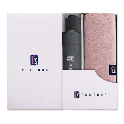 PGA 3단 7K 완전자동 블랙메탈우산+200g 코마사타올 세트