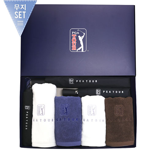 PGA 2단자동+3단수동+3단7K 완전자동 무지+150g면사타올4P 세트
