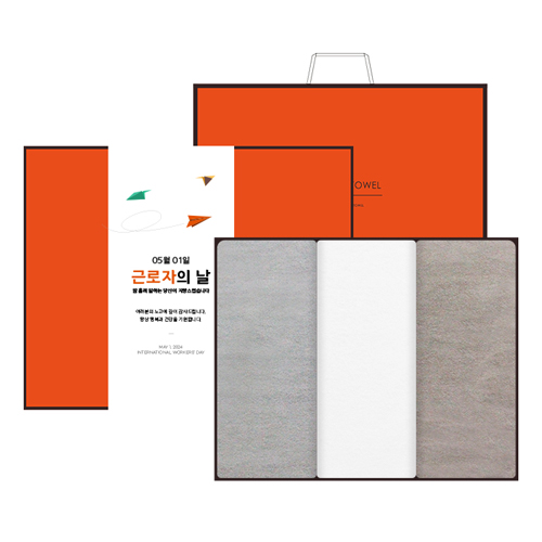 송월타올 근로자의 날 기념선물 뉴컬러무지 150g 타올 3매세트 (쇼핑백