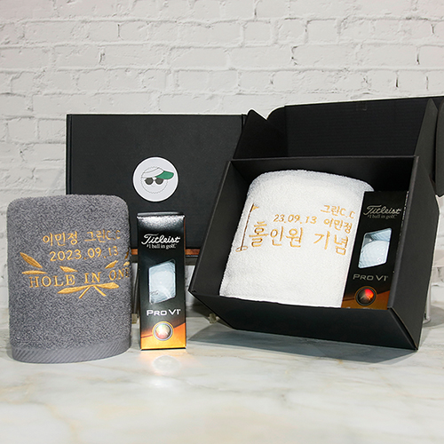 홀인원 기념수건 기프트 세트 (홀인원타올1P+골프공3구)