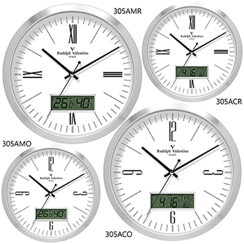 발렌티노 알루미늄 온도계습도계 무소음시계 305AMR/ACR/AMO/AC