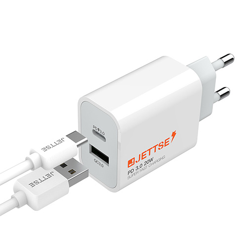 JETTSE 2포트 PD 20W 고속 충전기 JTS-UCA (케이블별도)
