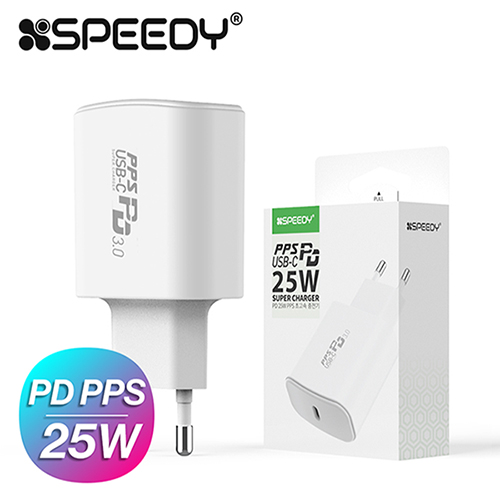 [스피디] 가정용 2포트 PD 25W PPS 초고속 분리형 충전기 (케이