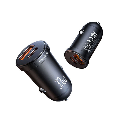 맥도도 33W PD 미니 2포트 LED 차량용 고속충전기 (C타입+USB