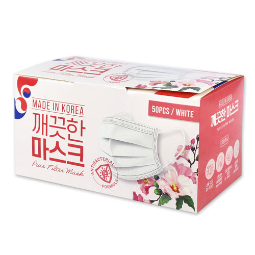 3중 일회용 깨끗한 마스크 (덴탈) (대형) (화이트)