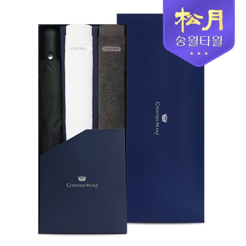 송월 40수 포인트40 타올 200g + CM 2단 빗살보더 우산 3P 