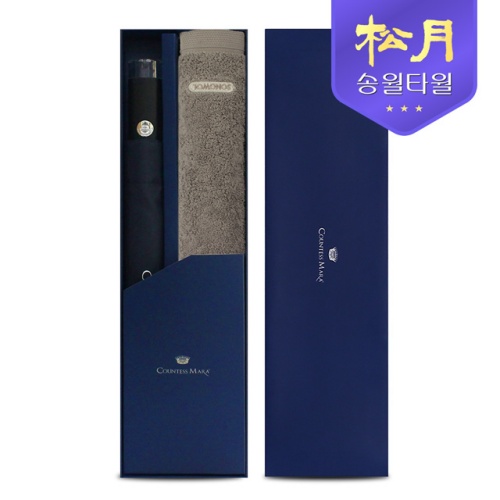 송월 40수 포인트40 타올 200g + CM 2단 도트보더 우산 2P 