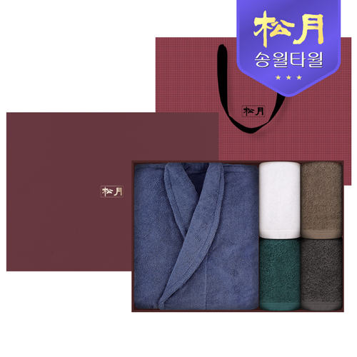 송월 컬러컬렉션 가운 + 40수 포인트 200g 타올