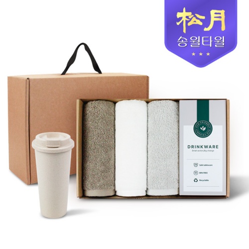 송월타올 리빙 기프트세트 2. 노블레스 150g X 3P + 커피텀블러 