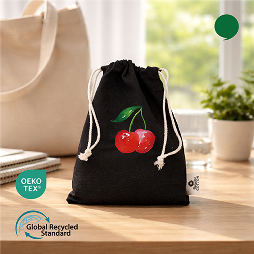 오코텍스리사이클 블랙 미르셔링 파우치 (21*25cm/