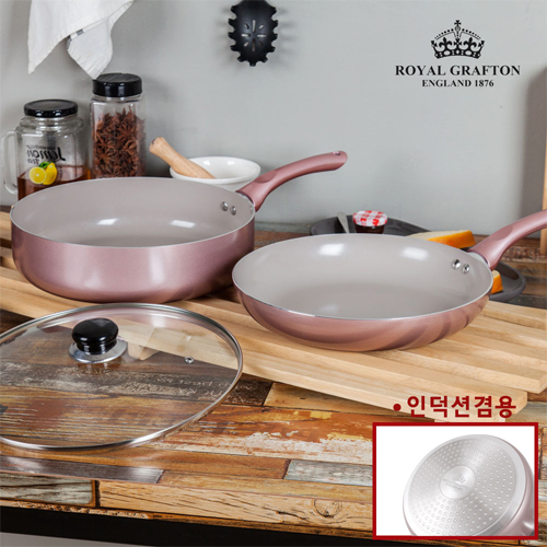 로얄그래프톤 로사 인덕션겸용(IH) 세라믹코팅 후라이팬28cm + 궁중전