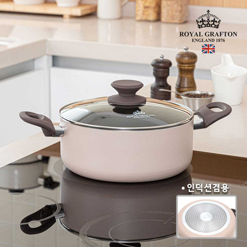 로얄그래프톤 크레마 인덕션겸용(IH) 세라믹코팅 양수냄비 22cm