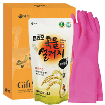 애경 곡물설거지300리필 고무장갑32cm 2종