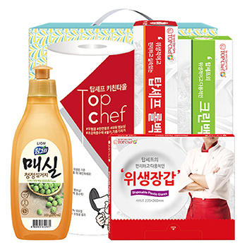 참그린매실300용기 키친타올 롤백 크린백 정사각위생장갑 5종