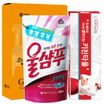 애경 울샴푸 빨아쓰는키친타올 2종