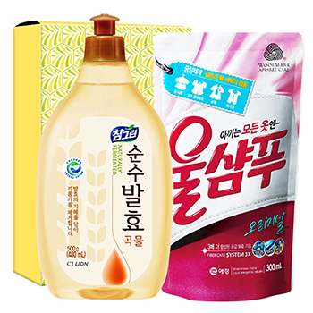 친환경 참그린곡물500용기 울샴푸 2종
