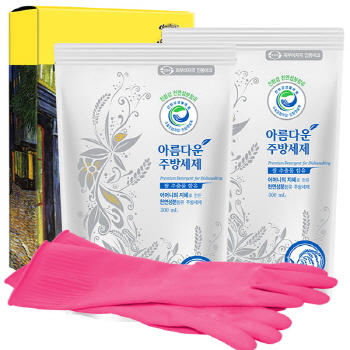 친환경 아름다운주방세제300리필2P 고무장갑32cm 3