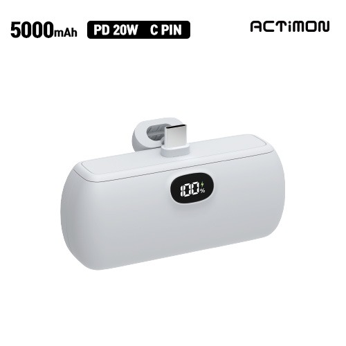 엑티몬LCD-PD20W일체형보조배터리5000mah C타입