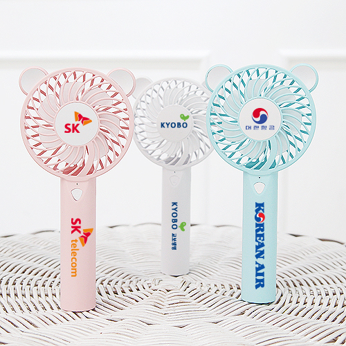 LED 꼬마곰 핸디 선풍기 (UV인쇄 포함)