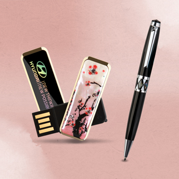 제이메타 S4 골드 사군자 자개USB 볼펜 세트 4GB~64GB