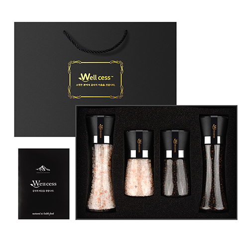 웰세스 WG-245 히말라야 핑크솔트 블랙페퍼 그라인더 선물세트