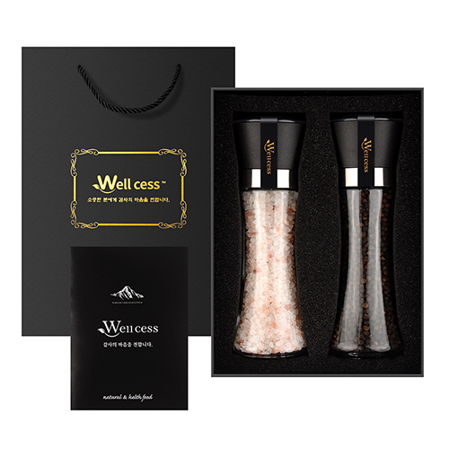 웰세스 WG-242 히말라야 핑크솔트 블랙페퍼 그라인더 선물세트