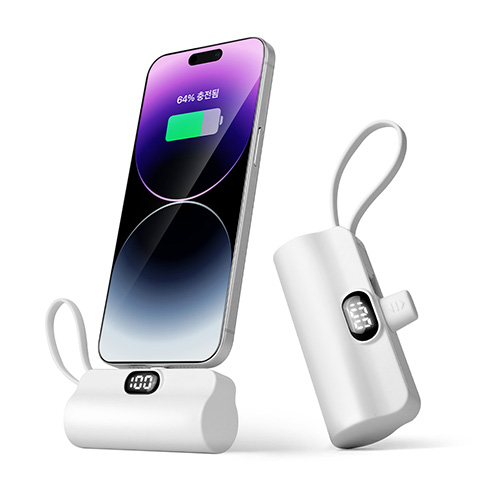 라비아 도킹형 듀얼 디스플레이 미니 보조배터리 C타입 5000mAh