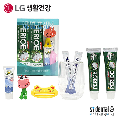 페리오치약100g 2p 덴탈5호 카밀핸드크림 치약짜개 