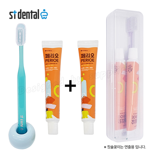 M케이스 ST엠보싱 미세모칫솔+페리오치약2p_칫솔치약세트 7호