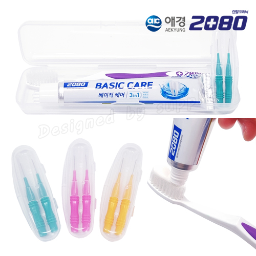 애경_2080칫솔+2080치약+치간칫솔2p케이스 칫솔치약세트