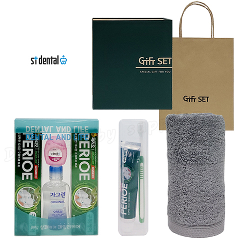 와우9호 선물세트 송월타올 덴탈 M326칫솔 치약100g 3p 쇼핑백